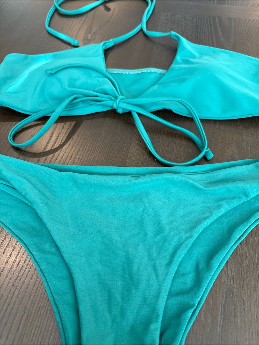 NWOT Teal Tie-Front Bikini - Picture 2 of 4